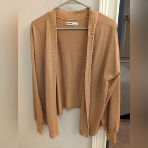 Camel Open-Front Cardigan